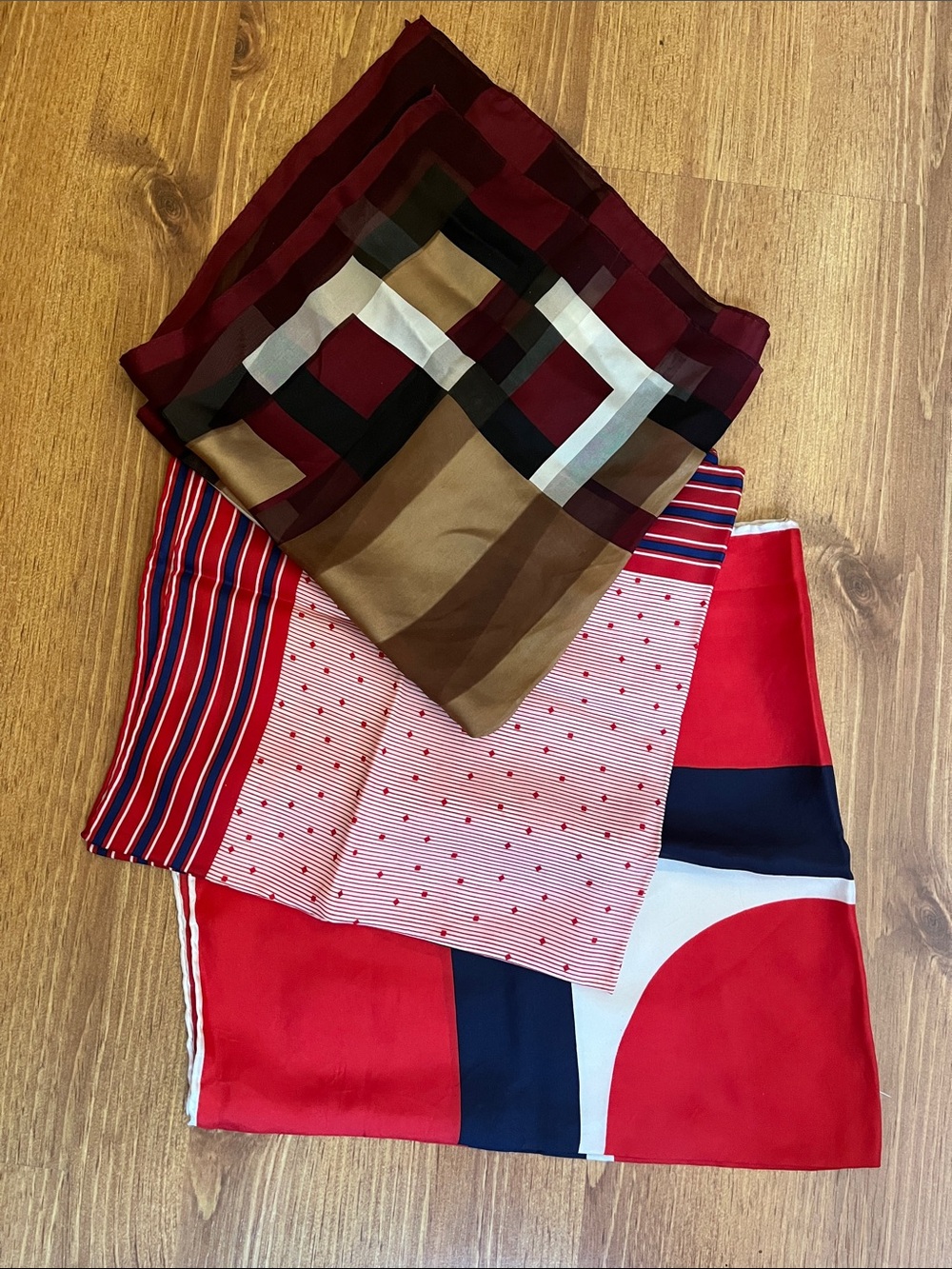 Lot 3 Silk Nautical Coastal French Girl Paris Chic Bridget Bardot Silk Scarves